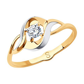 Кольцо SOKOLOV - Золото 375, Фианит (арт. 018027-4)