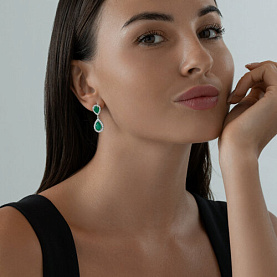 Серьги SOKOLOV - Серебро 925, Агат, Фианит (арт. 92022825)