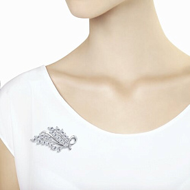 Брошь Diamant - Серебро 925, Фианит (арт. 94-140-00485-1)