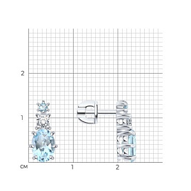Серьги SOKOLOV - Серебро 925, Топаз, Фианит (арт. 92025328)