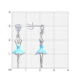 Серьги SOKOLOV - Серебро 925, Фианит, Эмаль (арт. 94026881)