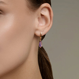 Серьги SOKOLOV - Золото 585, Аметист (арт. 729270)