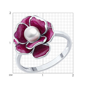 Кольцо SOKOLOV - Серебро 925, Жемчуг имитация, Эмаль (арт. 94014697)