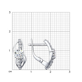 Серьги SOKOLOV - Серебро 925, Фианит (арт. 94020401)
