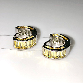 Серьги Фиделис - Серебро 925, Фианит (арт. CAS3152E-ye)