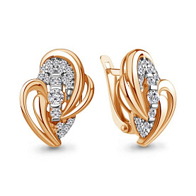 Серьги Аквамарин - Серебро 925, Фианит (арт. 49257А.6)