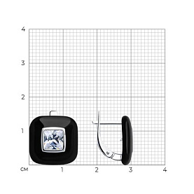 Серьги Diamant - Серебро 925, Фианит, Эмаль (арт. 94-120-01801-1)