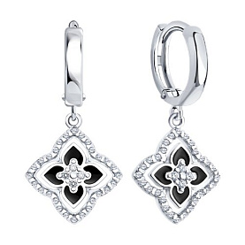 Серьги SOKOLOV - Серебро 925, Фианит, Эмаль (арт. 94027261)