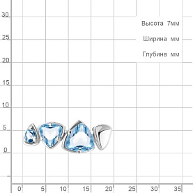 Кольцо Аквамарин - Серебро 925, Топаз (арт. 6956805.5)