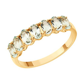 Кольцо SOKOLOV - Серебро 925, Празиолит (арт. 92014499)