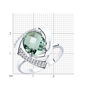 Кольцо SOKOLOV - Серебро 925, Кварц, Фианит (арт. 92011772)