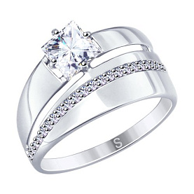 Кольцо SOKOLOV - Серебро 925, Фианит (арт. 94012673)