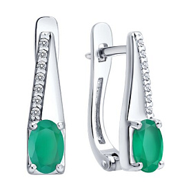 Серьги SOKOLOV - Серебро 925, Агат, Фианит (арт. 92025367)