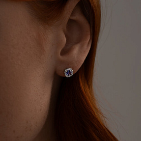 Серьги SOKOLOV - Серебро 925, Танзанит, Фианит (арт. 92022801)