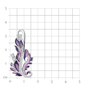 Брошь Talant - Серебро 925, Фианит, Эмаль (арт. 60-79-0001-12873)