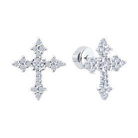 Серьги SOKOLOV - Серебро 925, Фианит (арт. 94027055)