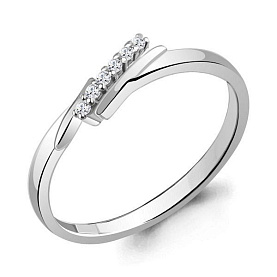 Кольцо Аквамарин - Серебро 925, Фианит (арт. 67424А.5)