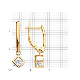 Серьги SOKOLOV - Серебро 925, Фианит (арт. 93022461)