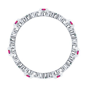 Кольцо SOKOLOV - Серебро 925, Синтетический рубин, Фианит (арт. 84010038)