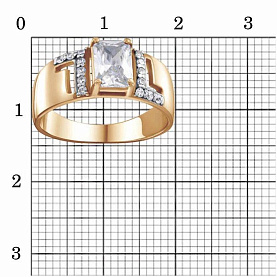 Кольцо Красная пресня - Серебро 925, Фианит (арт. 23814781Д)