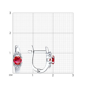 Серьги SOKOLOV - Серебро 925, Синтетический рубин, Фианит (арт. 84020016)