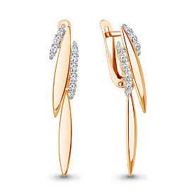 Серьги Аквамарин - Серебро 925, Фианит (арт. 49772А.6)