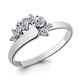 Кольцо Аквамарин - Серебро 925, Фианит (арт. 65677.5)