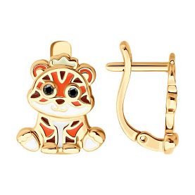 Серьги SOKOLOV - Серебро 925, Фианит, Эмаль (арт. 93022452)