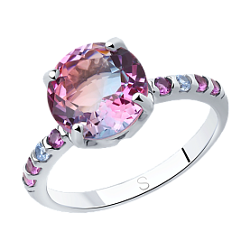 Кольцо SOKOLOV - Серебро 925, Синтетический ситалл , Фианит (арт. 92011717)