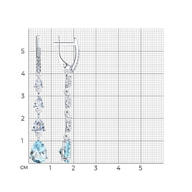 Серьги SOKOLOV - Серебро 925, Топаз, Фианит (арт. 92023020)