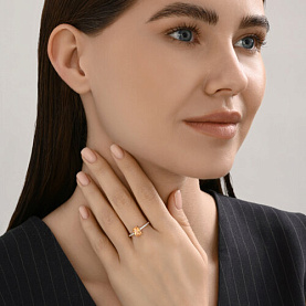 Кольцо SOKOLOV - Золото 585, Топаз, Фианит (арт. 717218)