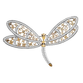 Брошь FRESH - Серебро 925, Кварц, Фианит (арт. AB-Br01626-X-W-Y-X-WY)