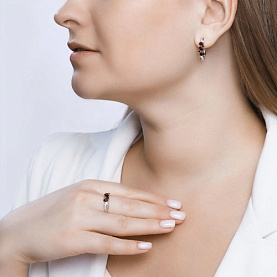 Кольцо SOKOLOV - Серебро 925, Гранат, Фианит (арт. 92011594)