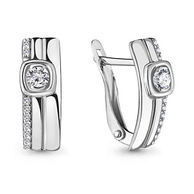 Серьги Аквамарин - Серебро 925, Фианит (арт. 434191А.5)