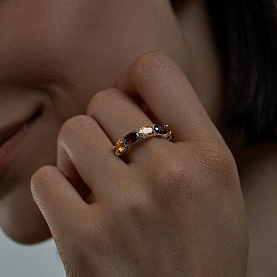 Кольцо SOKOLOV - Серебро 925, Гранат, Цитрин (арт. 92014322)