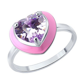 Кольцо SOKOLOV - Серебро 925, Фианит, Эмаль (арт. 94014467)