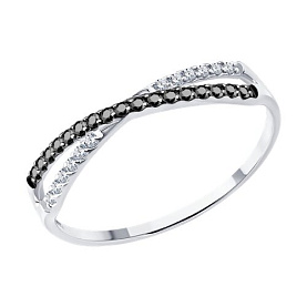 Кольцо SOKOLOV - Золото 585, Фианит (арт. 019701-3)