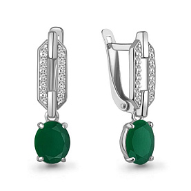 Серьги Аквамарин - Серебро 925, Агат, Фианит (арт. 45017009А.5)