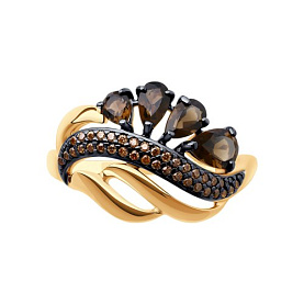 Кольцо SOKOLOV - Серебро 925, Раухтопаз, Фианит (арт. 92011420)