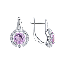 Серьги Diamant - Серебро 925, Аметист (арт. 94-320-00679-2)