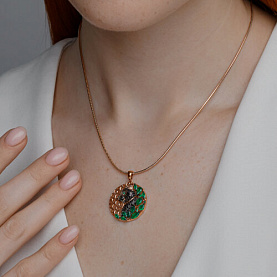 Подвеска SOKOLOV - Серебро 925, Агат, Фианит (арт. 92030808)