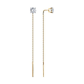 Серьги SOKOLOV - Золото 585, Фианит (арт. 0201032)
