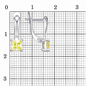 Серьги Красная пресня - Серебро 925, Фианит (арт. 33814696Д10)