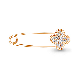 Булавка Аквамарин - Серебро 925, Фианит (арт. 77511А.6)