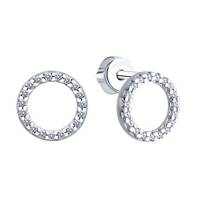 Серьги SOKOLOV - Серебро 925, Фианит (арт. 94025799)
