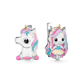 Серьги Мириада - Серебро 925, Эмаль (арт. 901022731)