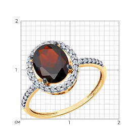 Кольцо Diamant - Серебро 925, Гранат, Фианит (арт. 93-310-01999-3)