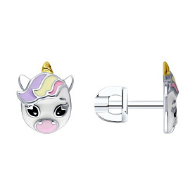 Серьги SOKOLOV - Серебро 925, Эмаль (арт. 94026791)