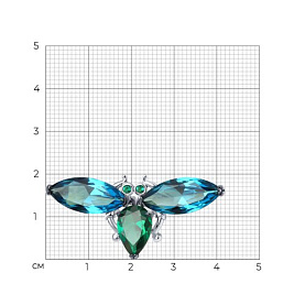 Брошь SOKOLOV - Серебро 925, Синтетический ситалл , Фианит (арт. 92040113)