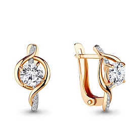 Серьги Аквамарин - Золото 375, Фианит (арт. 437071А.8)